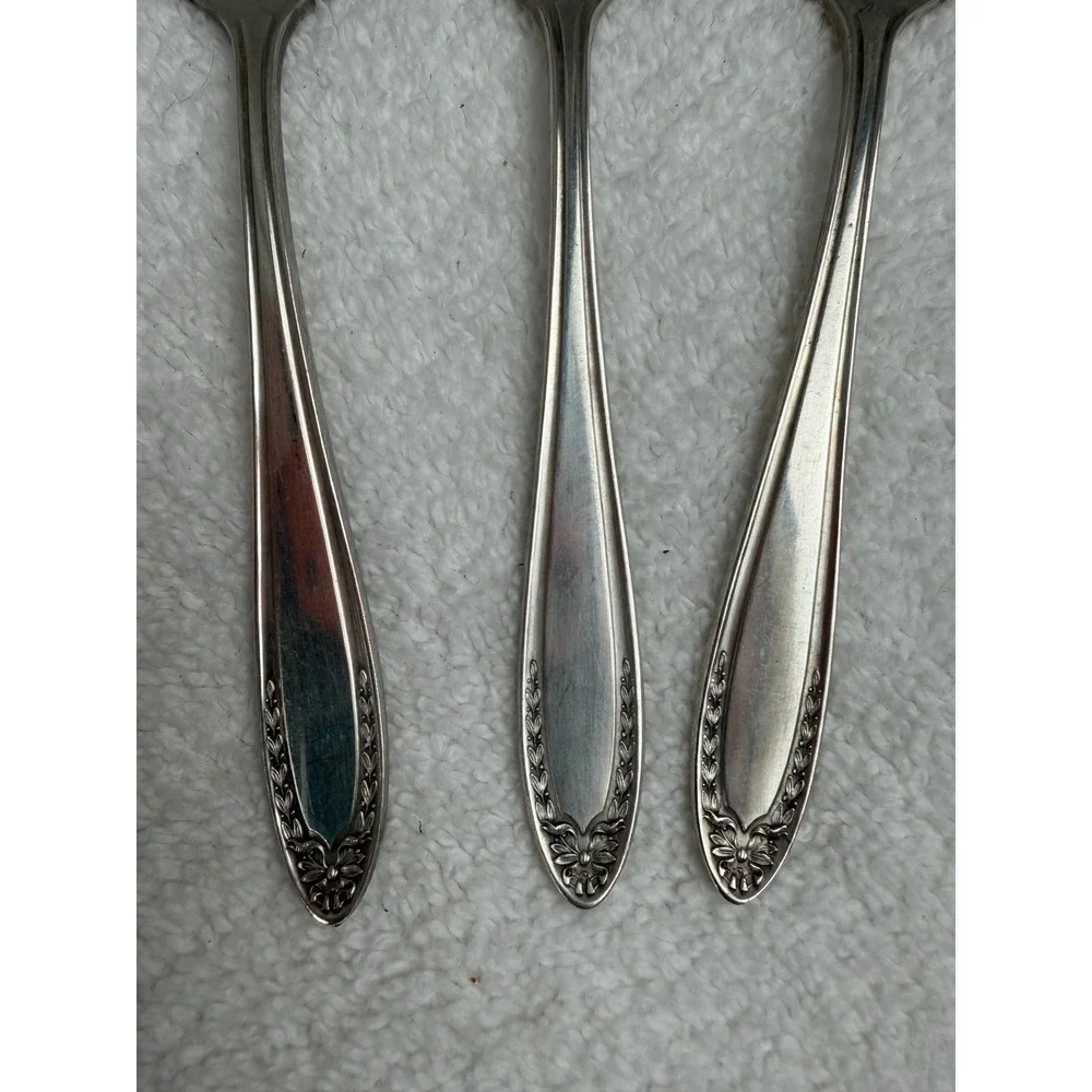 Oneida Community Par Plate 1915 bridal wreath Silverplate salad Forks Set of 5